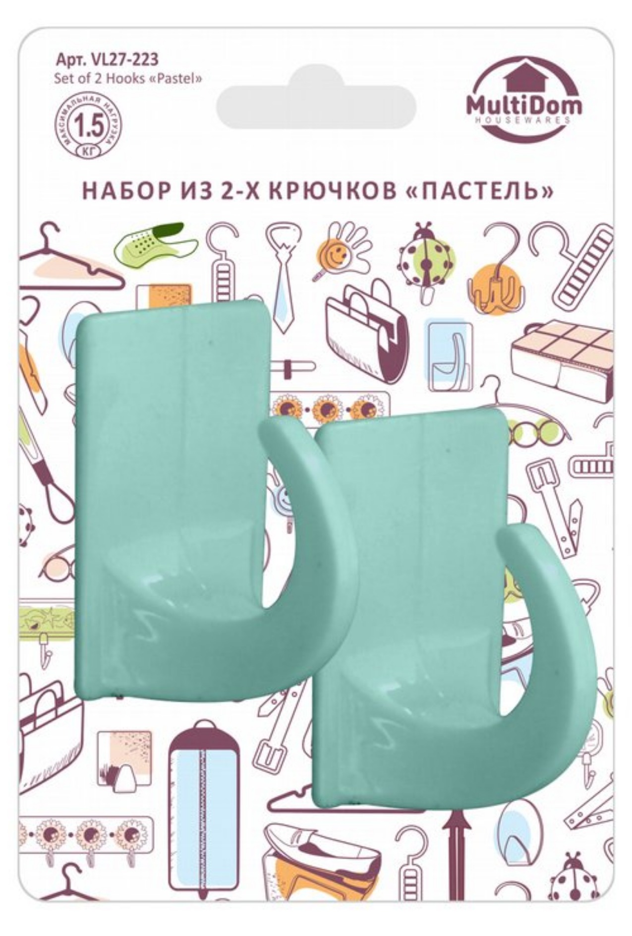 Набор из 2-х крючков прямоугольные 