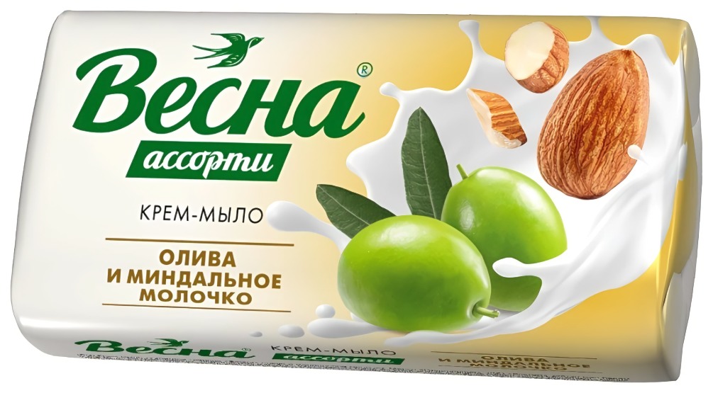 Весна мыло 90гр (Олива и миндальное молочко)