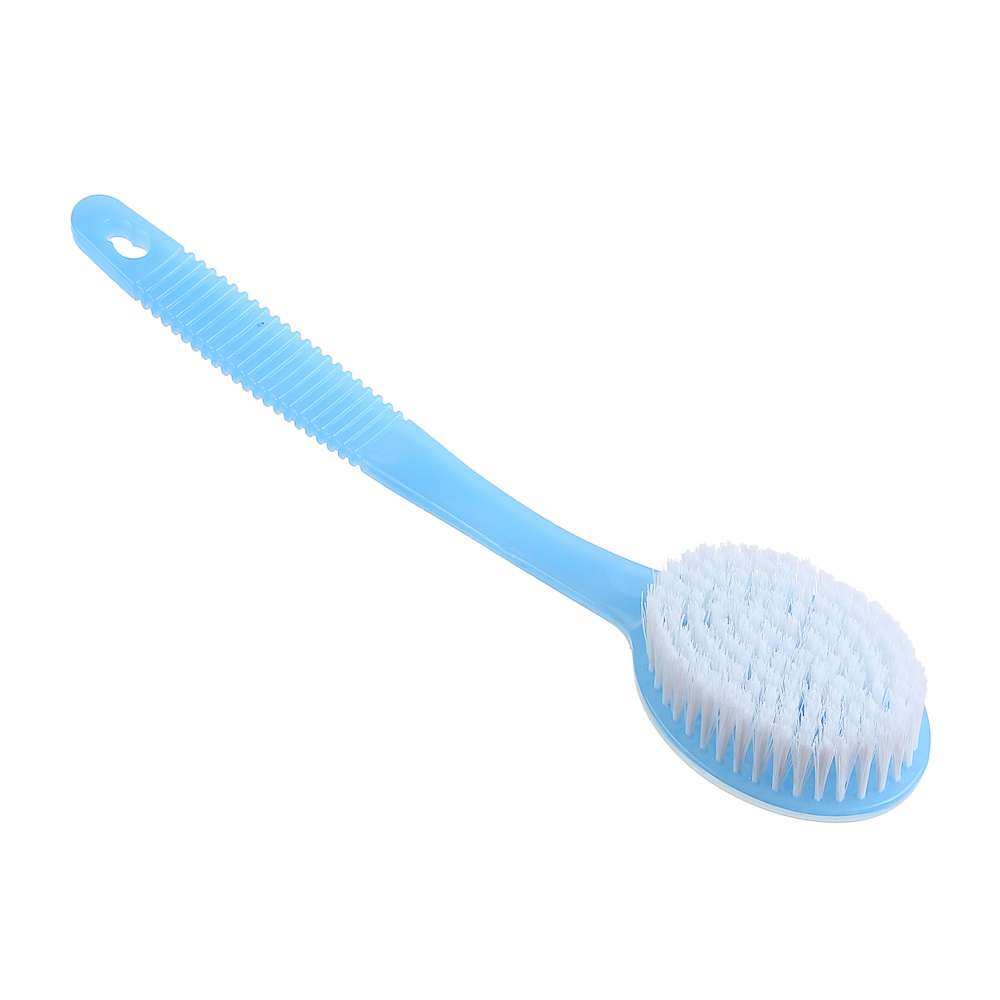 Щетка для тела с искусственой щетиной на пластиковой ручке 34см