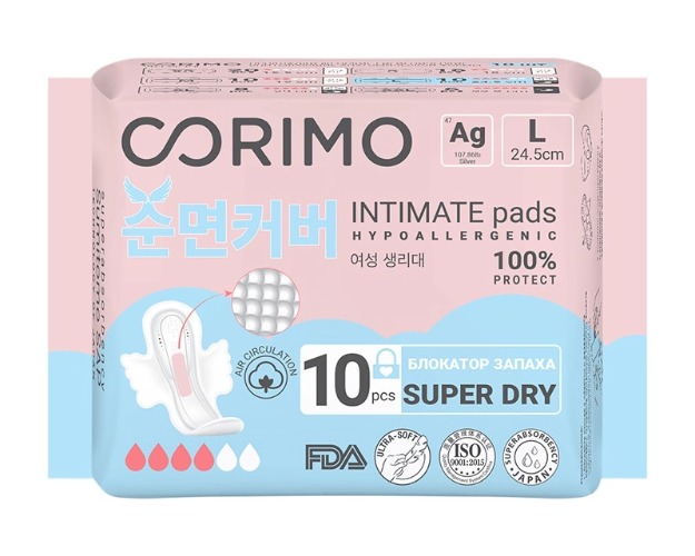 Corimo Впитывающие анатомической формы L10 шт.