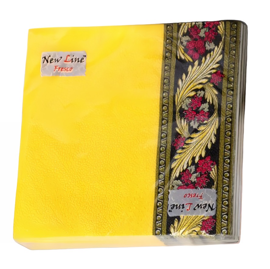 Салфетки "New line" Fresco 2-слоя 20л 33*33 Хохлома желтая