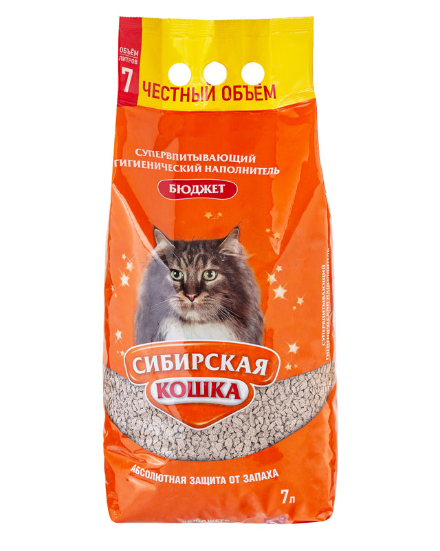 Сибирская кошка Наполнитель Бюджет 7л