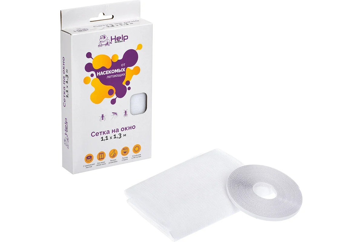 Help Сетка противомоскитная с крепежной лентой 110*130см 