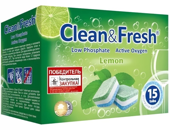 Clean&Fresh таблетки для ПММ 5 in1 (mini) 15шт