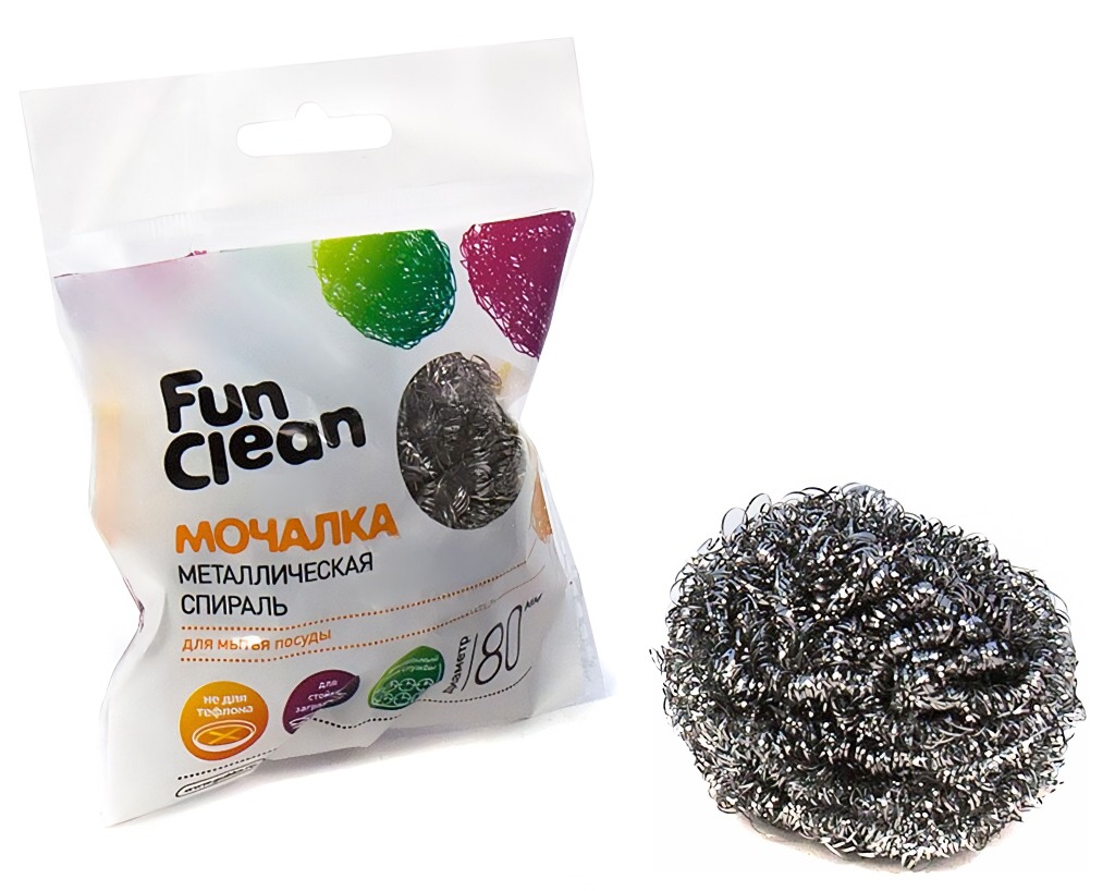 Фея Fun Clean-спираль мочалка металлическая D=80см 