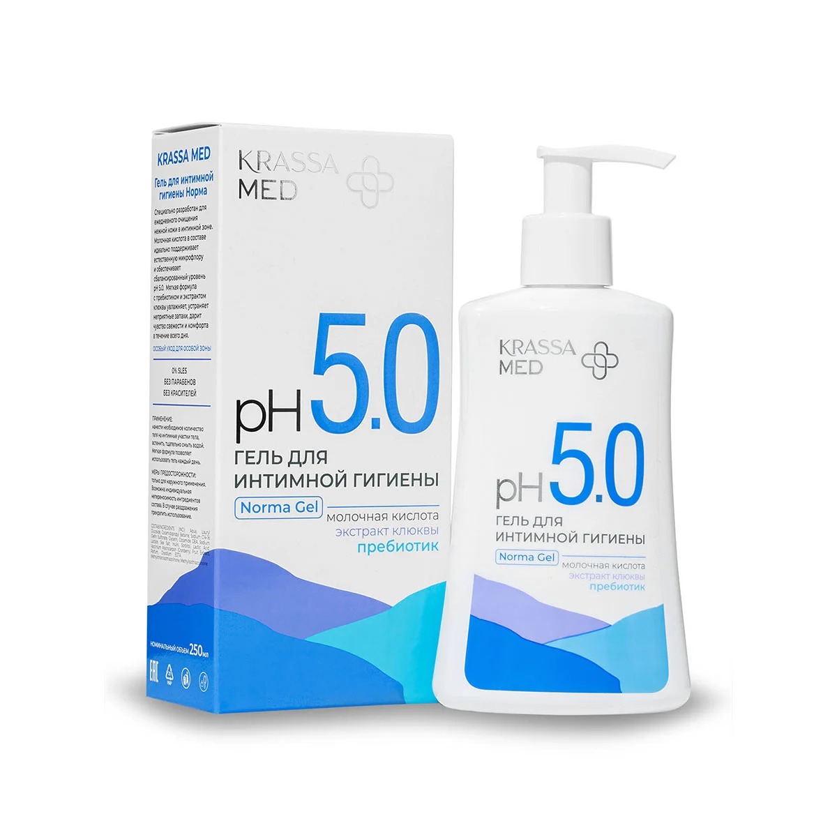 Krassa Гель для интимной гигиены"Норма"с пребиотиком и молочной кислотой 250мл 