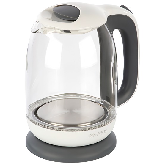 Чайник Energy E-281 (1.7л) стекло, пластик, цвет бело-серый