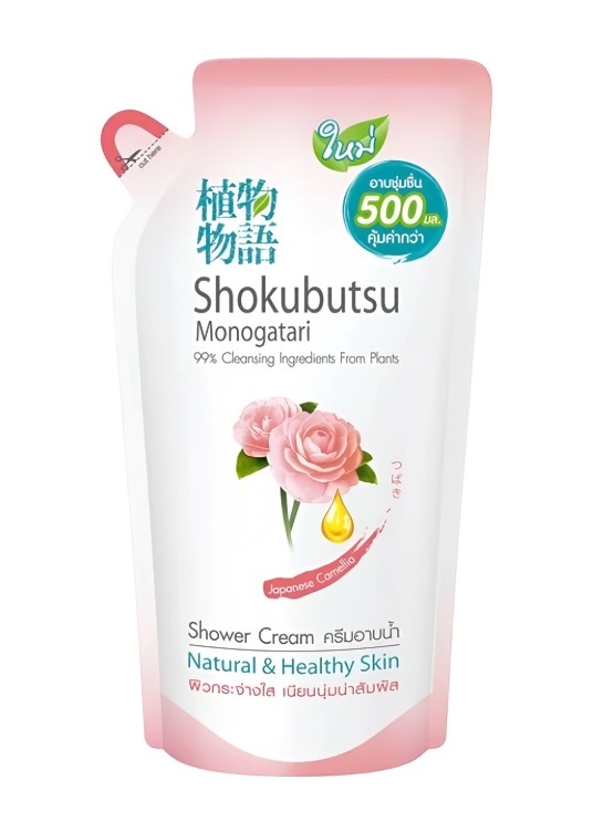 Shokubutsu Крем для душа 500 мл. (мягкая упаковка)  Японская камелия