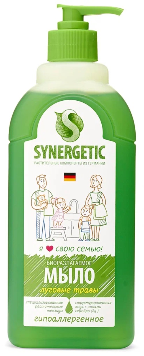 SN Мыло жидкое биоразглагаемое для мытья рук и тела Луговые травы 500мл