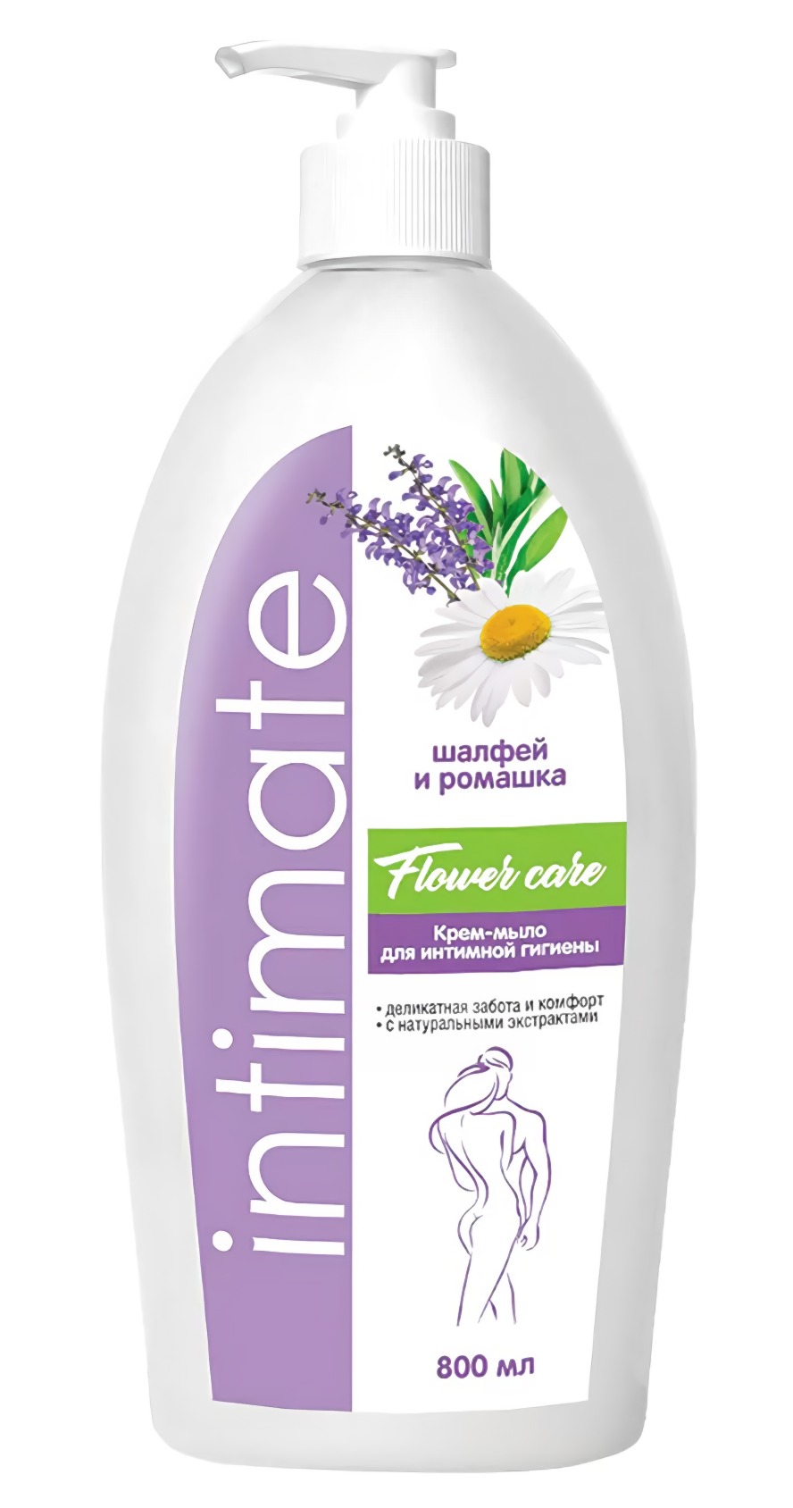 Русалочка для интимной гигиены крем-мыло  Flover care 800мл