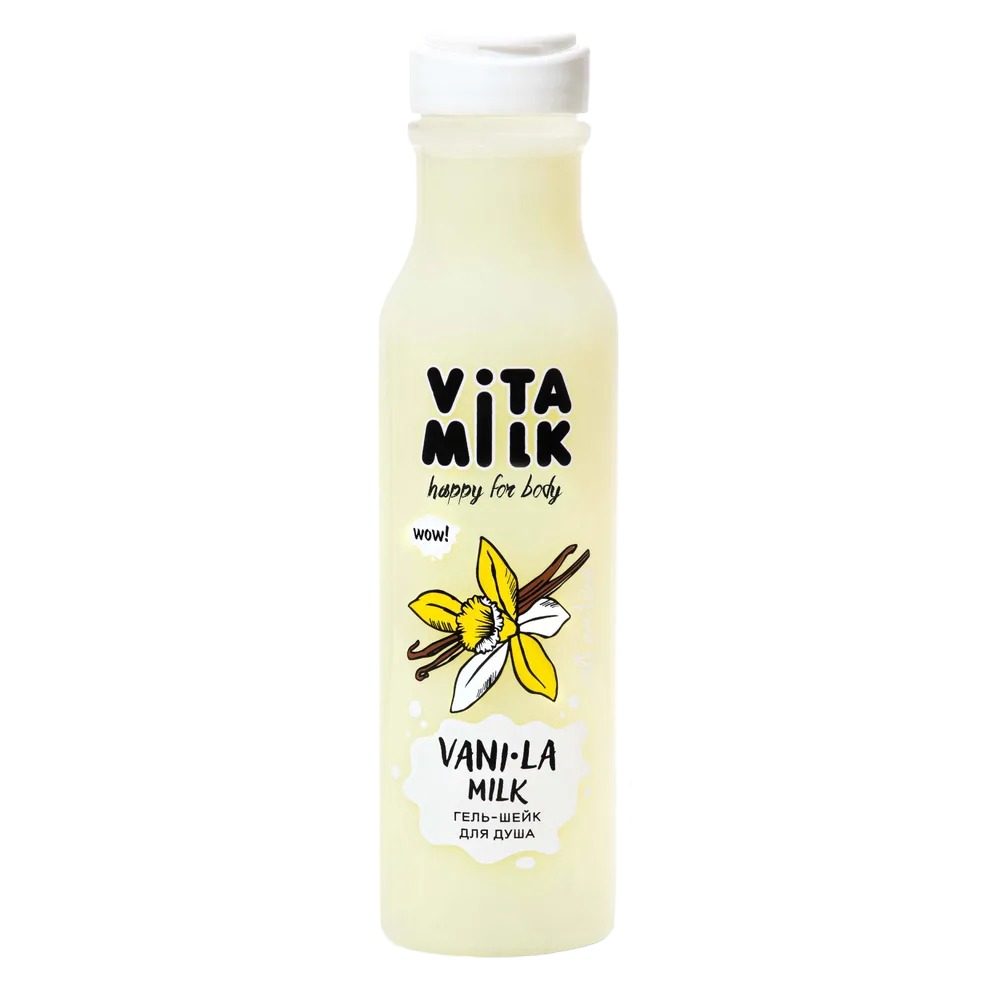 Loren+ (Vitamilk) Гель-шейк для душа 350 мл Ваниль и Молоко