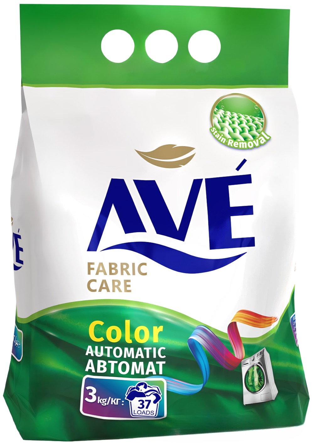 AVE порошок автомат для цветных вещей 3кг AVE порошок автомат для цветных вещей 3кг