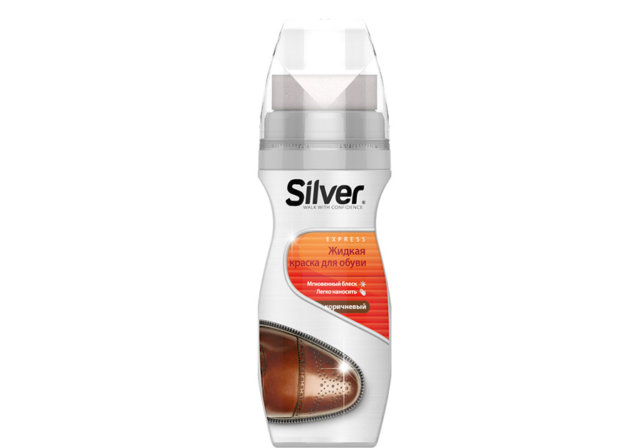 Silver Premium крем-краска жидкая для обуви 75мл LS2003 (коричневый)