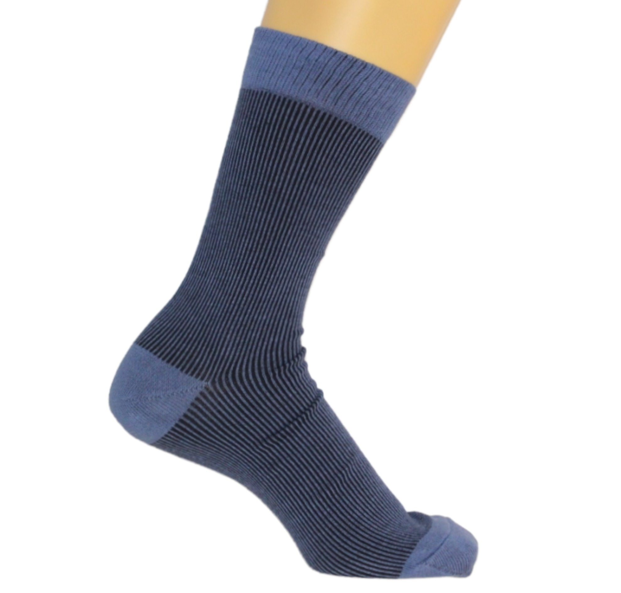 Носки мужские выбитые синие полосы демисезон арт.3064 р27-29