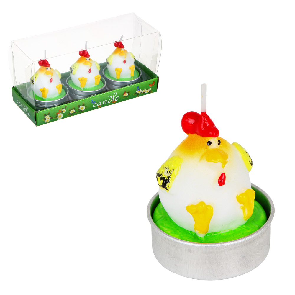 Набор свечей в виде курочек 3шт 527-003