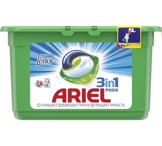 Ариель Автомат гель жидкий в растворимых капсулах Touch of Lenor Fresh 27грх12шт
