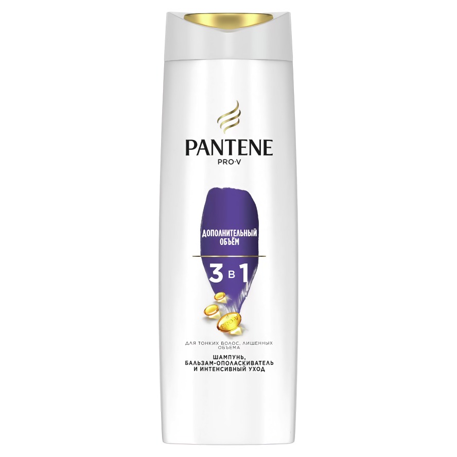 pantene 3в1 шампунь,бальзам-опол,интенсивный уход 360мл (Дополнительный объём)