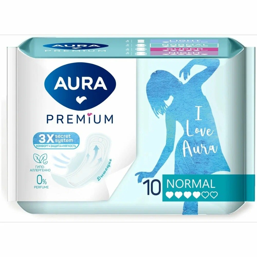 Aura Premium Прокладки женские гигиенические Normal 10шт