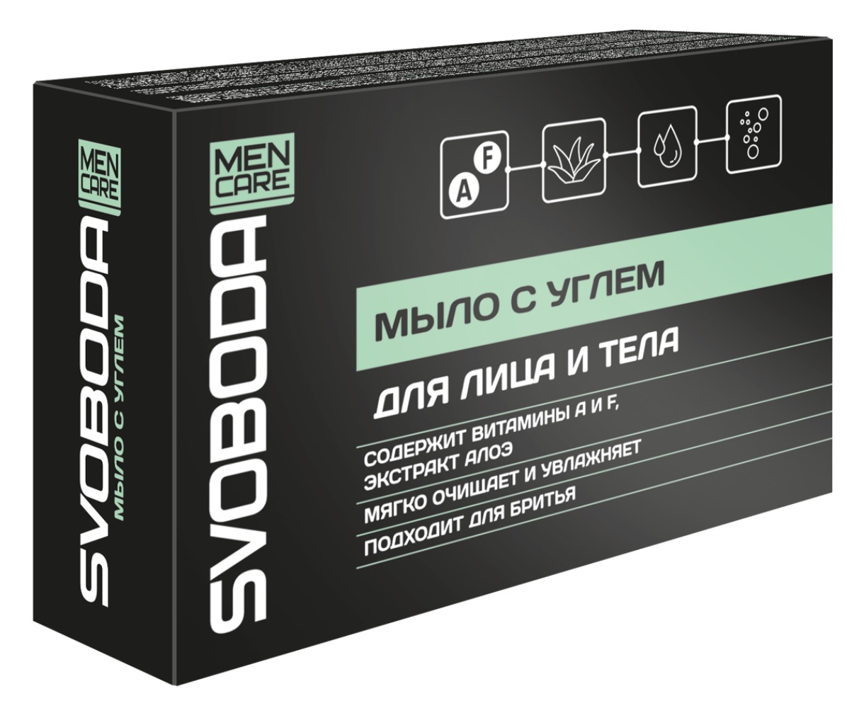 Svoboda Men Care мыло с углем 100гр