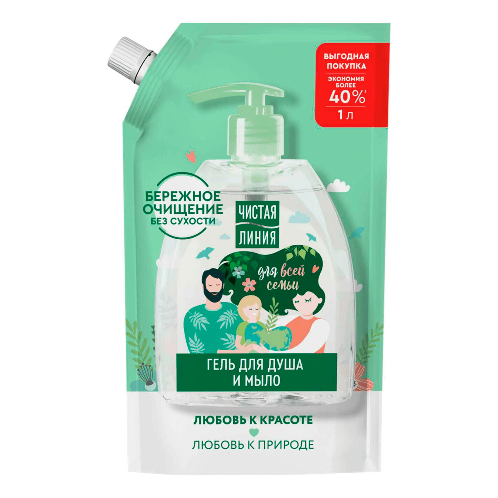 Чистая линия мыло жидкое и гель д/душа 1000мл