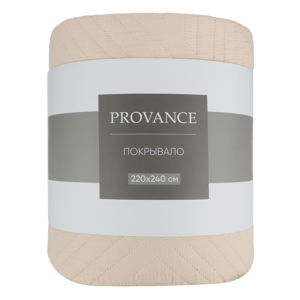 PROVANCE Покрывало с эффектом вареного хлопка 220х240см, 100% полиэстер, бежевый