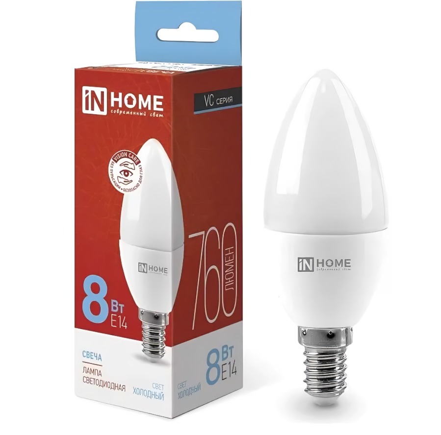 Лампа светодиодная LED-СВЕЧА-VC 8Вт Е14 6500К 760лм 