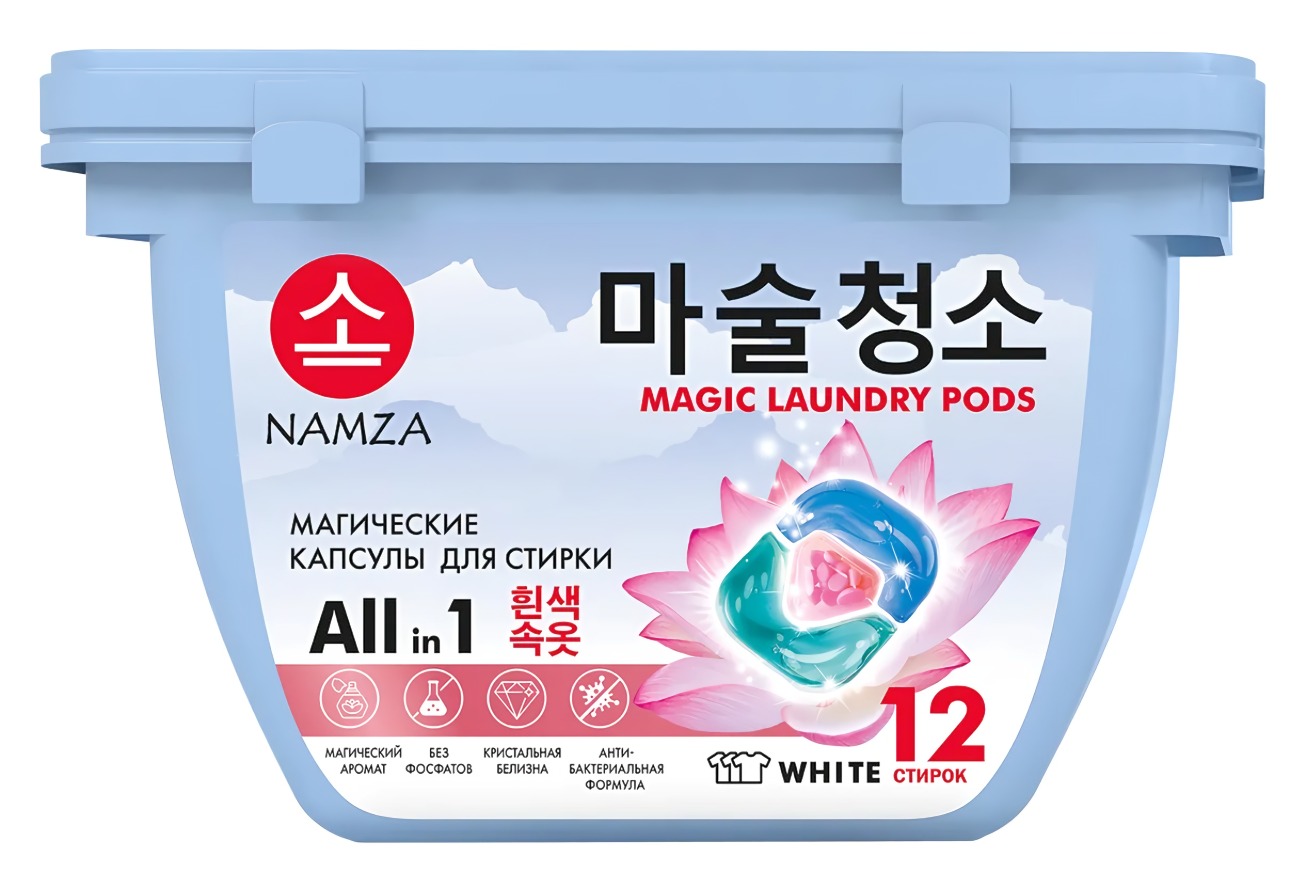 Namza  Средство для стирки жидкое в растворимых капсулах для белого белья 12 шт 