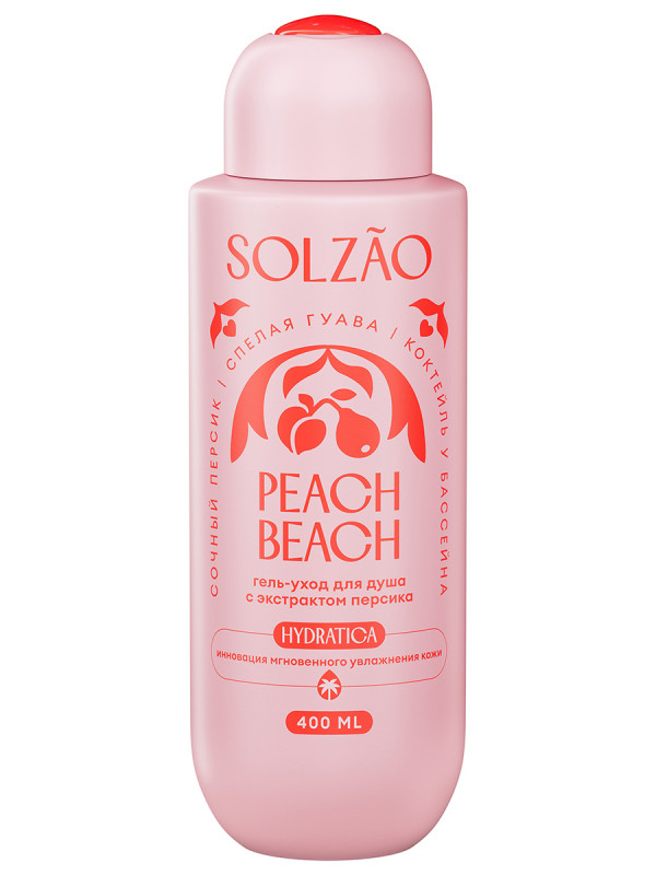 Solzao peach beach гель для душа с экстрактом персика 400 мл