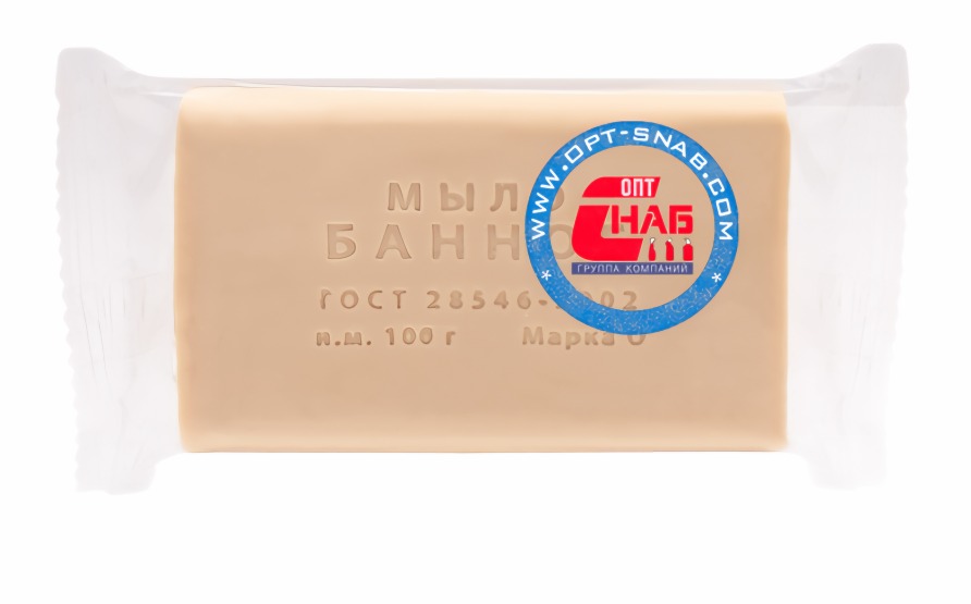 Мыло (Опт-Снаб) туалетное банное в прозрачной обертке 100гр