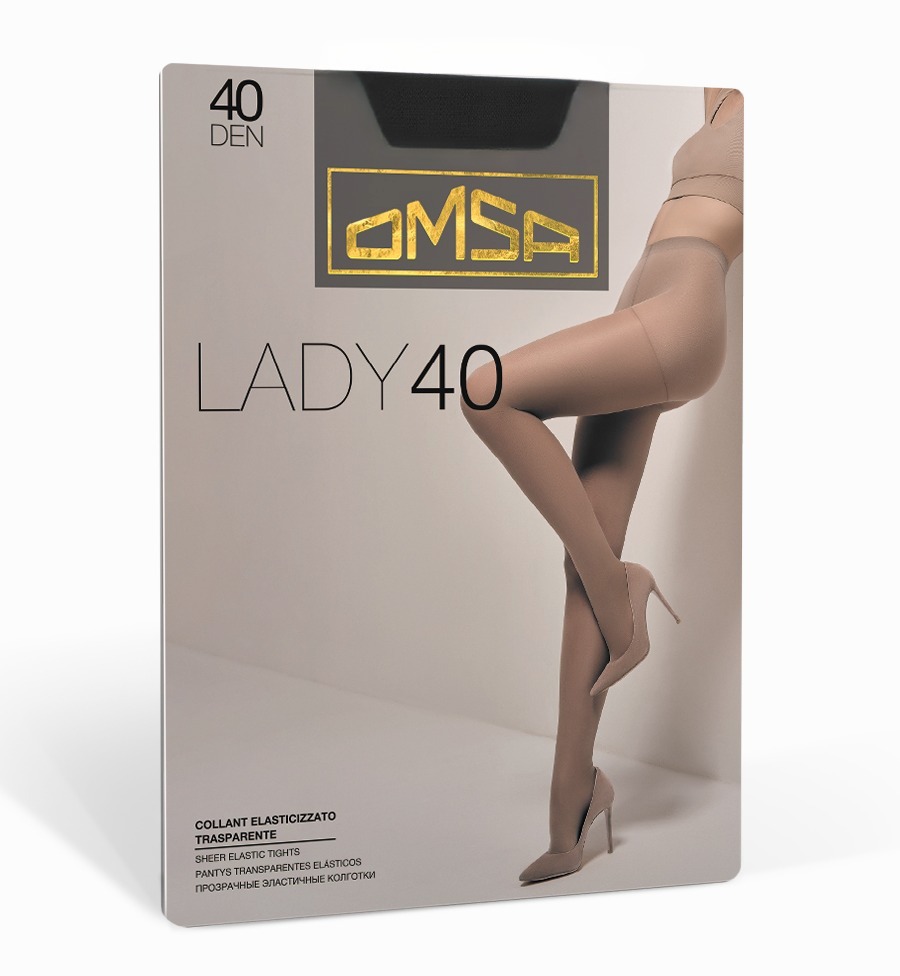 OMSA LADY 40 Колготки жен. эластичные с классической посадкой на талии 40den (6(XXL), Nero)