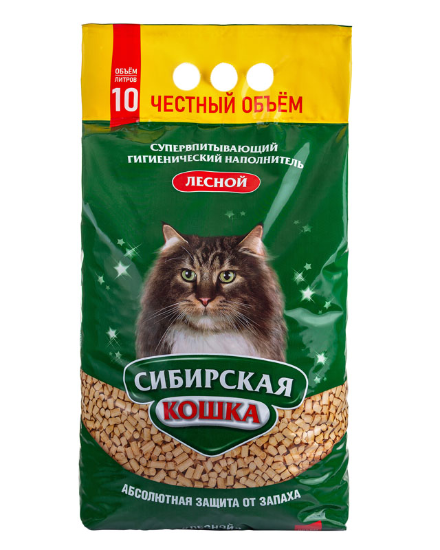 Сибирская кошка Наполнитель Лесной 10л