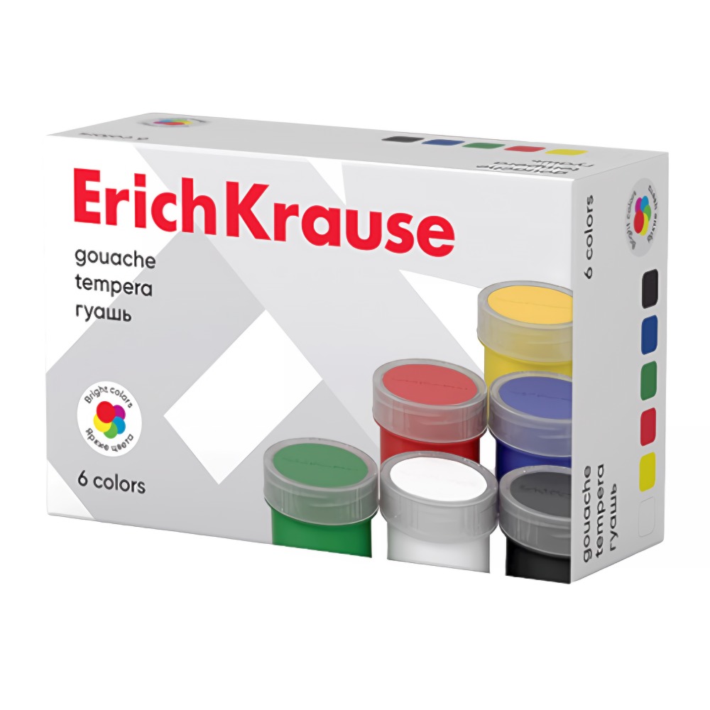 Erich Krause Гуашь Basic 6 цветов по 17мл