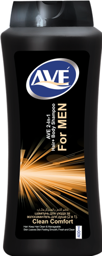 AVE шампунь-гель для душа 2в1 мужской Чистый комфорт 400мл