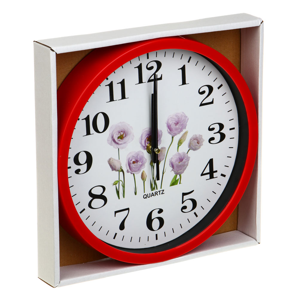 Часы настенные, пластик, 25 см, 3 дизайна, ЧН-2