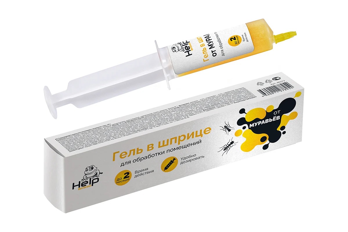 Help Гель от Муравьев,в шприце инсектицидный 30г Help Гель от Муравьев,в шприце инсектицидный 30г