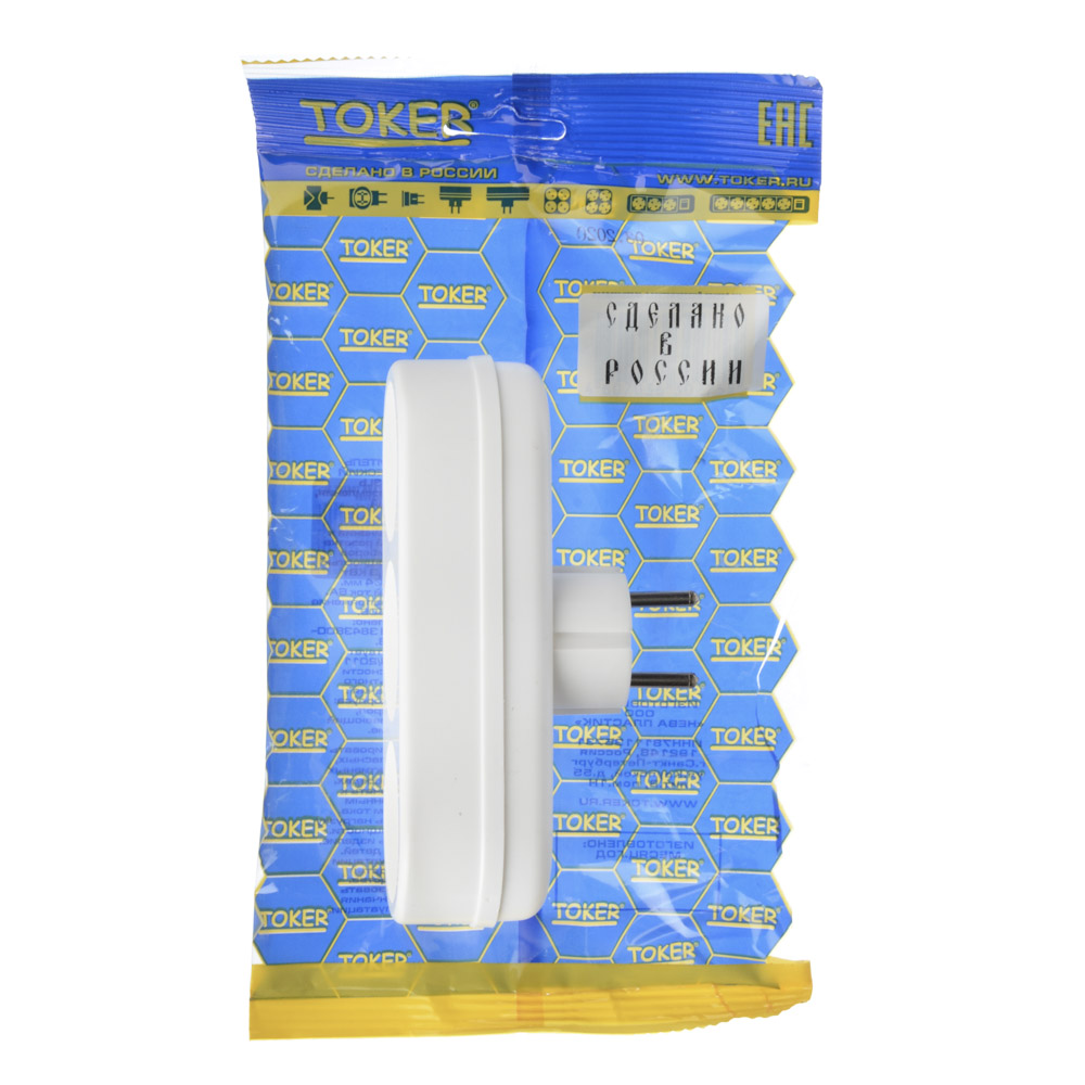 TOKER Разветвитель 3 гнезда б/заземления 250В