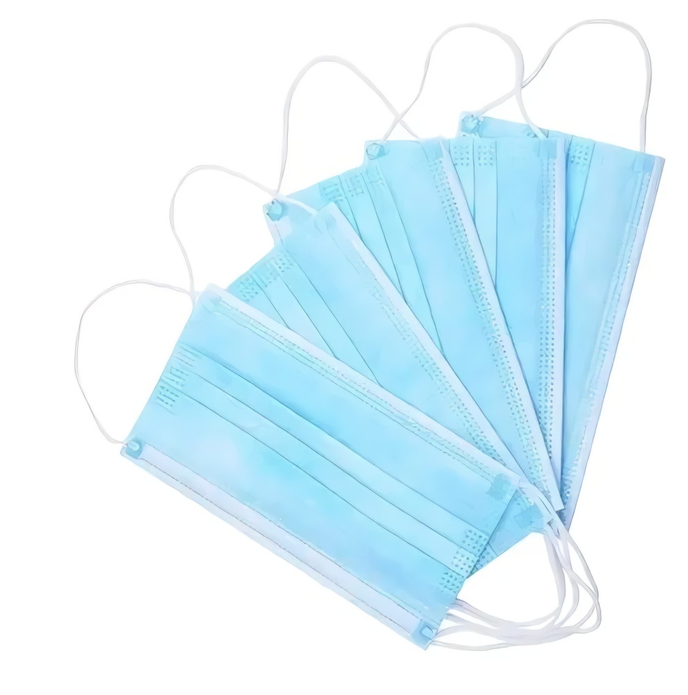 Трехслойная маска синяя 5шт (инд.упаковка)  