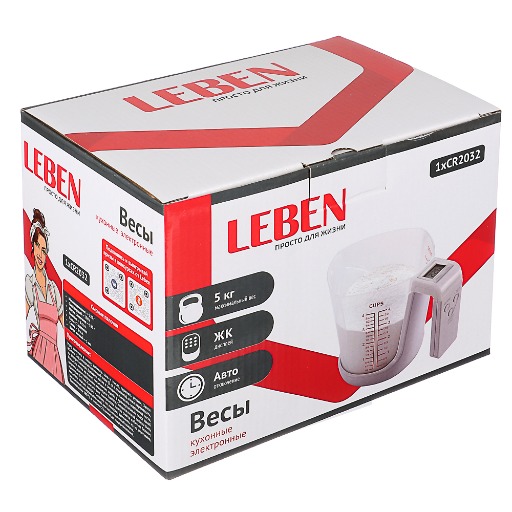 LEBEN Весы кухонные электронные,кувшин 1л