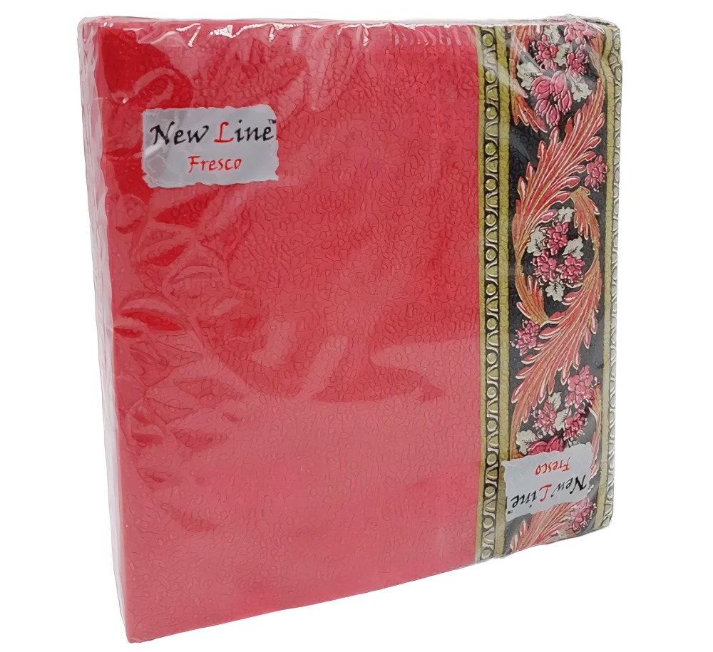 Салфетки "New line" Fresco 2-слоя 20л 33*33 Хохлома бордо