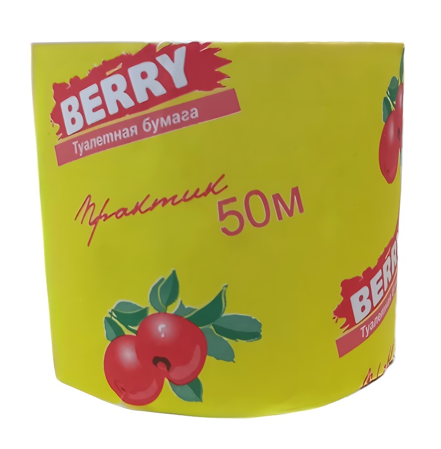 Туалетная бумага Berry Практик 1рулон вторсырье втулка 50м