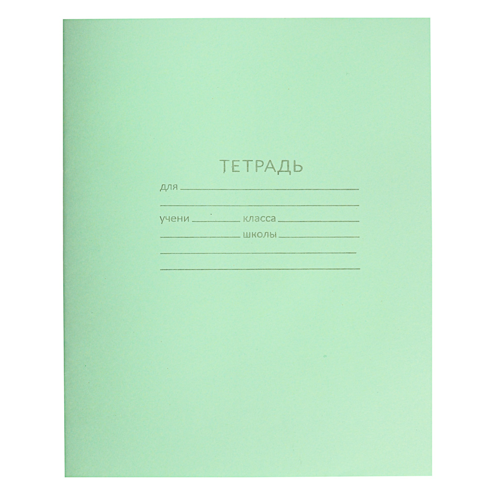Тетрадь школьная 24листа в клетку зеленая обложка