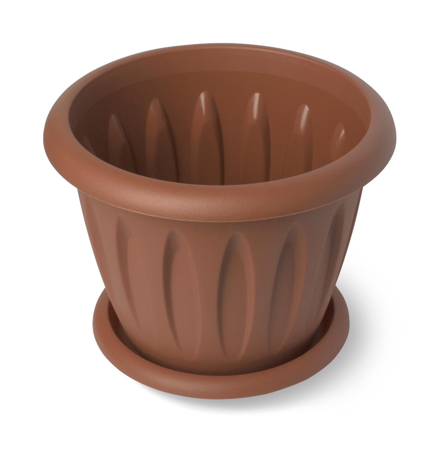 Горшок для растений "Фелиция" терракотовый 3.6л д225 с поддонником С104Т