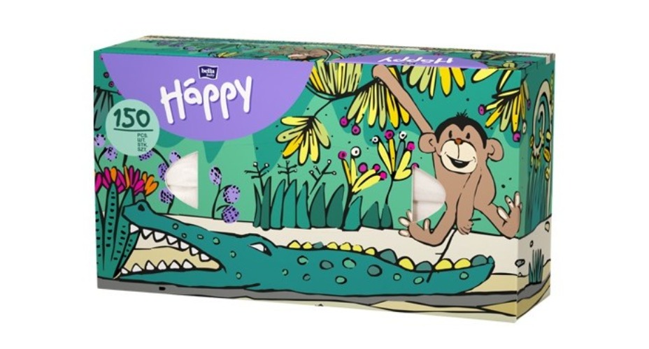 Белла платочки универсальные двухслойные baby Happy 150шт  2004