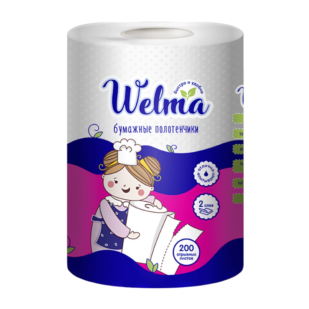 Welma Салфетки бумажные в рулоне (200шт) 1/1/18