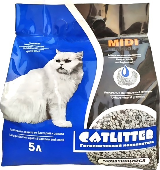 Сибирская кошка Наполнитель комкующий Catlitter Midi 5л