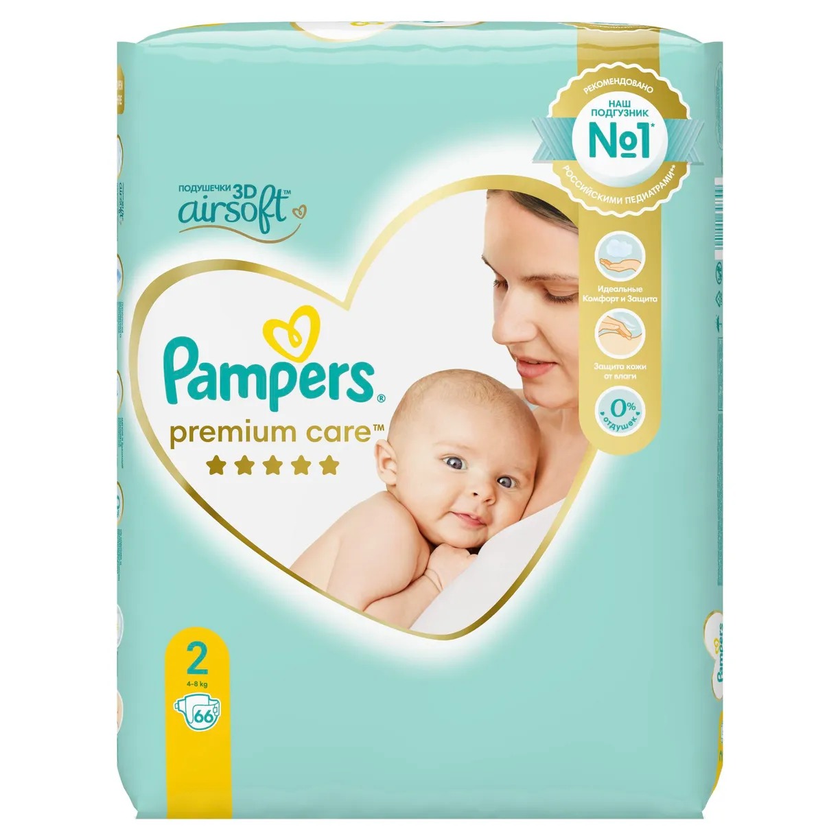 Pampers Premium care Mini 4-8кг/66шт
