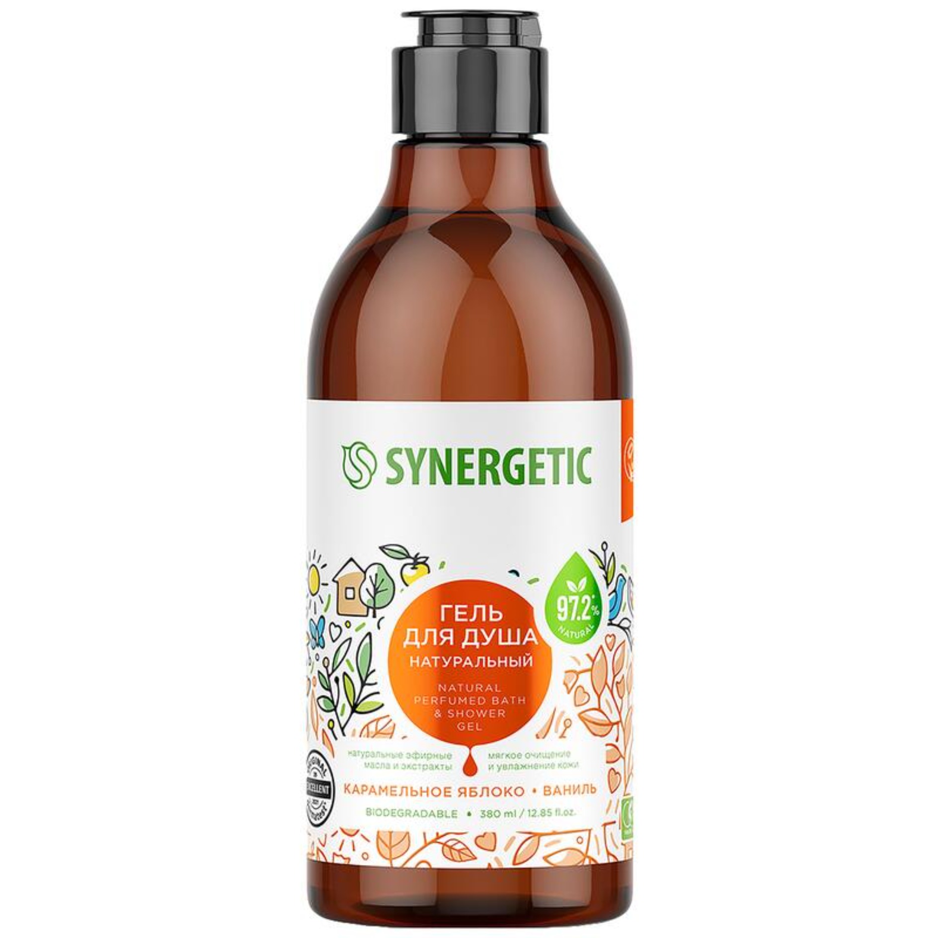 SN Гель д/душа биоразлагаемый натуральный Карамельное яблоко и ваниль 380мл