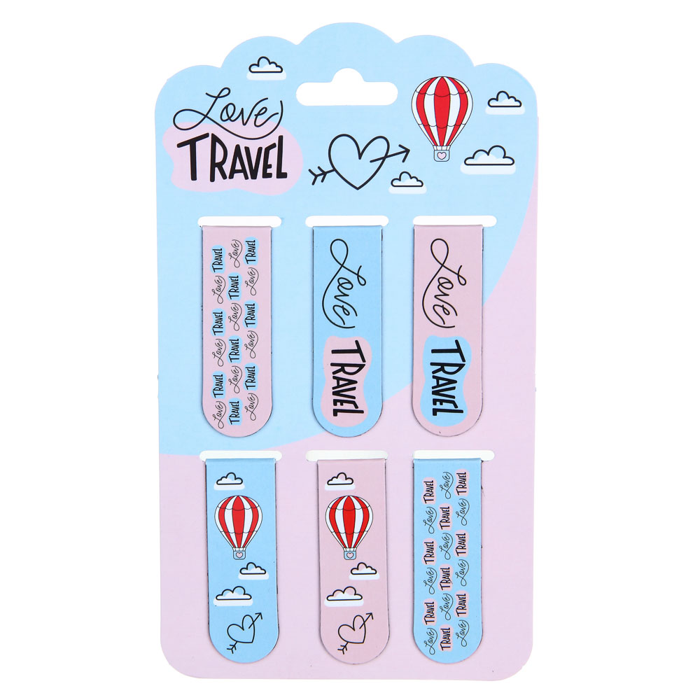 ТРЕВЕЛ Набор закладок магнитных 6 штук