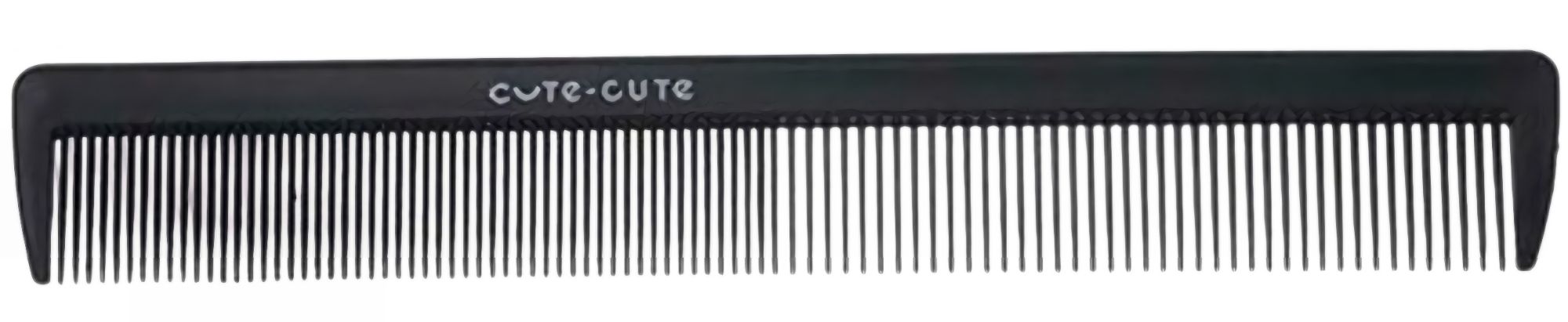 Гребень комбинированный узкий пластик,черный  020015