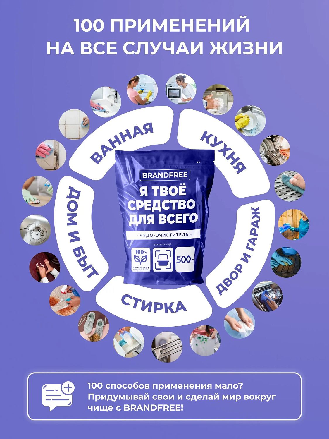 Brandfree Кислородный очиститель Я твое средство для всего 1 кг пятновыв,/отбеливат.д/бел/цвет/16